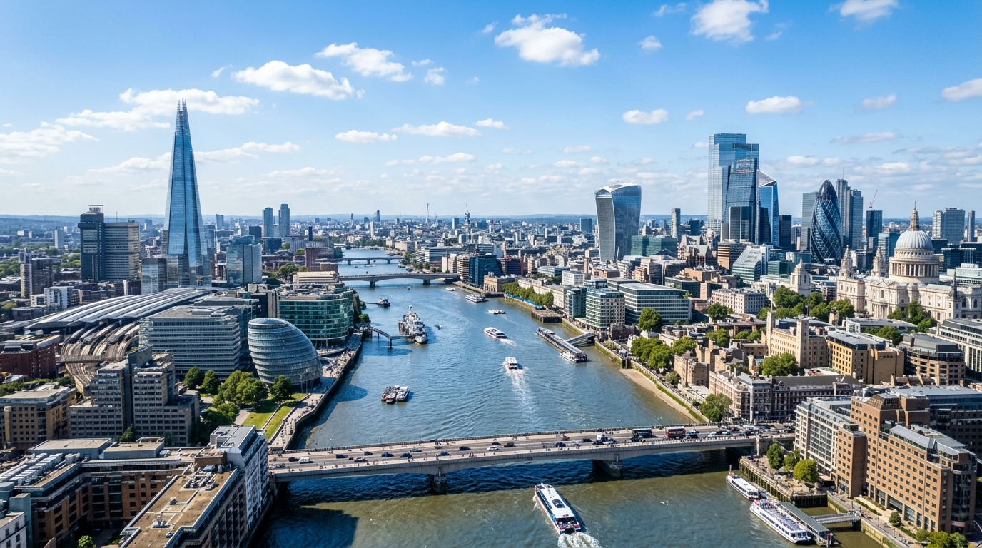 London skyline and river Thames